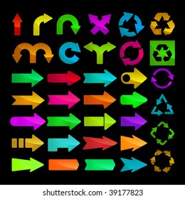 Arrow set vector for web design.