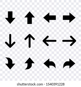 Arrow set vector for web, direction left, right and next