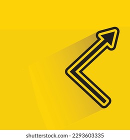 arrow with shadow on yellow background