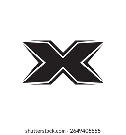 Forma de seta Letra criativa X logotipo original moderno
