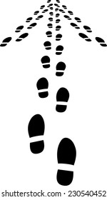 arrow in shape footprints showing direction