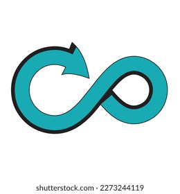 arrow shape infinity icon symbol vector illustration