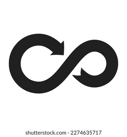 arrow shape infinity icon symbol vector illustration 