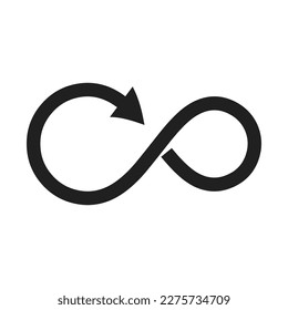 arrow shape infinity icon symbol vector illustration 