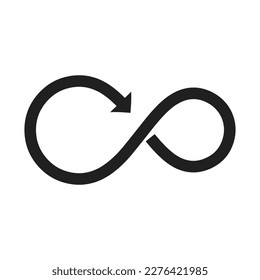 arrow shape infinity icon symbol vector illustration 