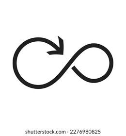 arrow shape infinity icon symbol vector illustration 