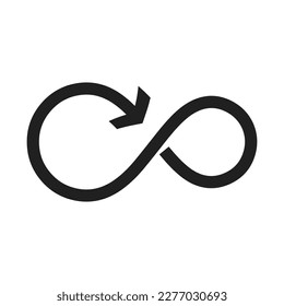 arrow shape infinity icon symbol vector illustration 