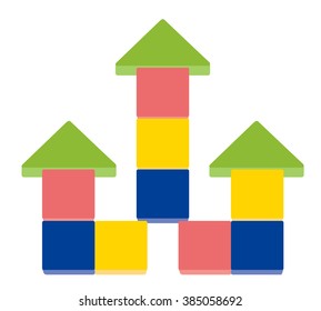 Arrow Up Shape Of Stack Blocks, Vector Illustration