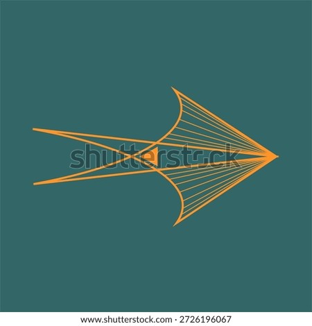 The arrow is in the shape of a swallow. Art Deco. An openwork arrow.