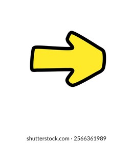 arrow shape symbol vector line art, yellow colour
