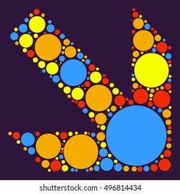arrow shape vector design by color point