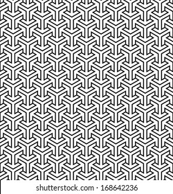 Arrow shaped vector pattern. Black and White vector pattern with 3d effect.