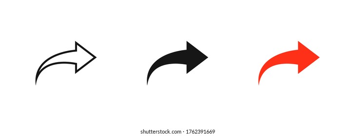 Arrow share set icon on white background for web page design. Vector flat isolated button
