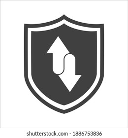 arrow shield icon on white background. Vector