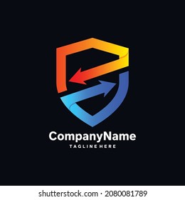 arrow shield logo for company template