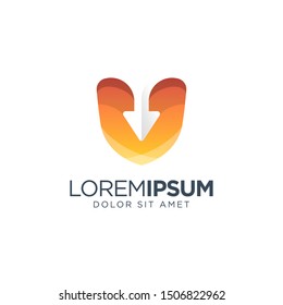 Arrow Shield Logo Design Illustration