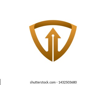 Arrow and Shield Logo Template, Icon, Symbol