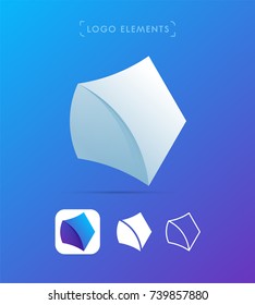 Arrow shield logo template. Vector abstract material design style. Application icon