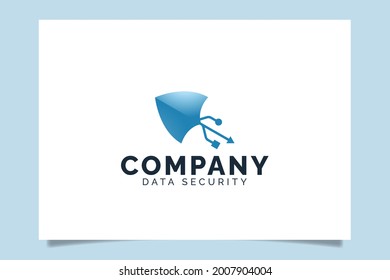 Arrow shield logo vector graphic that represent data security service for any business especially for internetm, web, cyber, finance,privacy, etc.