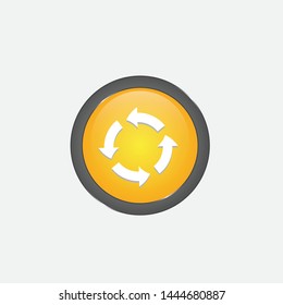 Arrow shiny circle button design vector web icon 