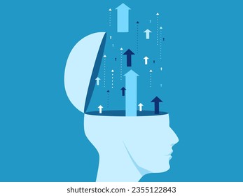 arrow shoots out of head. concept of development 