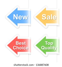 Arrow shopping labels. Vector illustration.