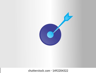 arrow shot vector logo design illustration. Blue vector design.