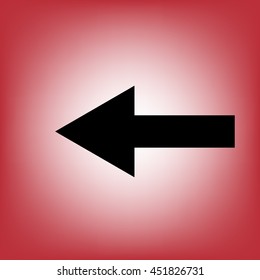 
Arrow showing to the left.Vector icon.