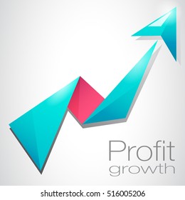 Arrow showing profits growth, modern design
