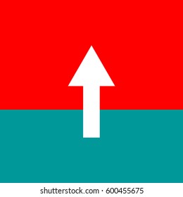 Arrow showing to the top.Vector icon.