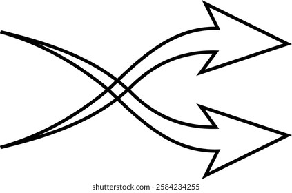 arrow showing wind air flow isolated on transparent background, air direction signs, cold fresh stream from air conditioner direction. air movement. Wind direction arrows. used for mobile apps.