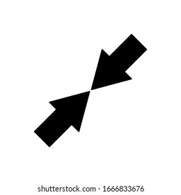 Icono de contorno de reducción de flecha aislado. Símbolo, logo ilustrado para concepto móvil y diseño web.