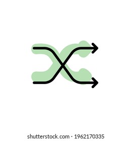 Arrow shuffle with color shadow vector icon in arrows set