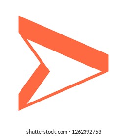 Arrow sign 3D icon navigation button three dimensional pointer symbol created in flat style.This design graphic element is saved as a vector illustration in the EPS file format.