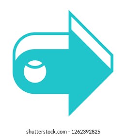 Arrow sign 3D icon navigation button three dimensional pointer symbol created in flat style.This design graphic element is saved as a vector illustration in the EPS file format.