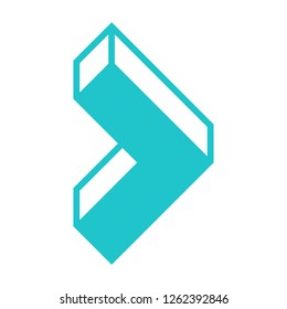Arrow sign 3D icon navigation button three dimensional pointer symbol created in flat style.This design graphic element is saved as a vector illustration in the EPS file format.