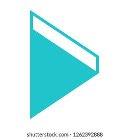 Arrow sign 3D icon navigation button three dimensional pointer symbol created in flat style.This design graphic element is saved as a vector illustration in the EPS file format.