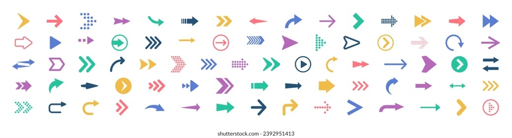 Arrow sign. Arrows set. Modern simple arrows. Vector illustration.