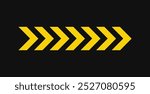 ARROW SIGN, BLACK ARROW VEHICLE SIGN VECTOR ILLUSTRATION, REFLECTIVE SIGN - ARROW PATTERN STICKER , BACK SIDE VEHICLE SIGN ISOLATED