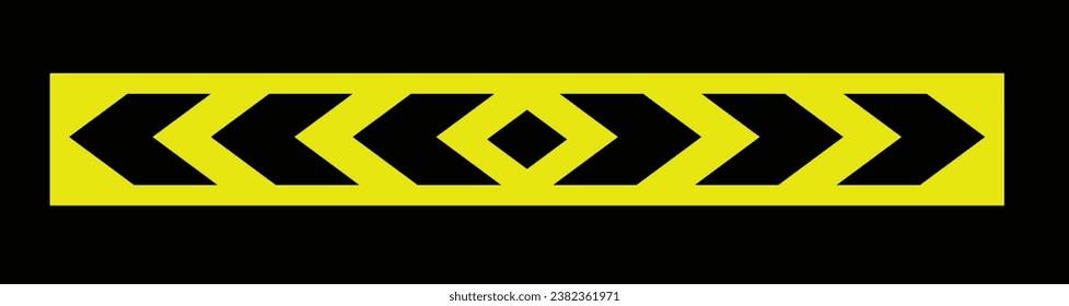 ARROW SIGN, BLACK ARROW VEHICLE SIGN VECTOR ILLUSTRATION, REFLECTIVE SIGN - ARROW PATTERN STICKER , BACK SIDE VEHICLE SIGN ISOLATED