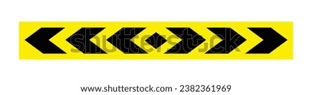 ARROW SIGN, BLACK ARROW VEHICLE SIGN VECTOR ILLUSTRATION, REFLECTIVE SIGN - ARROW PATTERN STICKER , BACK SIDE VEHICLE SIGN ISOLATED