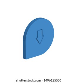 Arrow Sign With Chat Bubble Isometric Icon Isolated On White Background. 3D Speech Bubble Symbol Modern, Simple, Vector, Icon For Website Design, Mobile App, UI. Vector Illustration