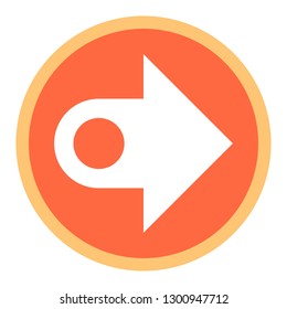 Arrow sign circle icon in thin line style. Round shape isolated on white background. The graphic element for design saved as a vector illustration in the EPS file format.