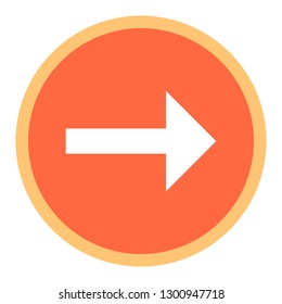 Arrow sign circle icon in thin line style. Round shape isolated on white background. The graphic element for design saved as a vector illustration in the EPS file format.