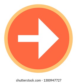 Arrow sign circle icon in thin line style. Round shape isolated on white background. The graphic element for design saved as a vector illustration in the EPS file format.