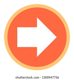 Arrow sign circle icon in thin line style. Round shape isolated on white background. The graphic element for design saved as a vector illustration in the EPS file format.