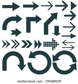 Arrow sign collection. Cursor monochrome Arrows set. Vector 