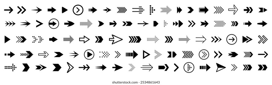 Arrow sign collection on white 
background vector image