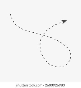 Arrow up sign. Dahed line cursore with loop