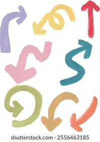 Arrow sign direction hand drawn watercolour illustration clipart
